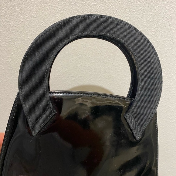 Salvatore Ferragamo Black Patent Leather Small Hand Bag Authentic Classic - Picture 13 of 16